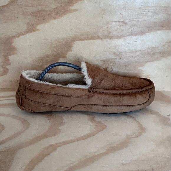 UGG Australia Ascot Suede Sheepskin Moccasin Slippers Brown Men\'s 13 - S/N 5775 main image 9